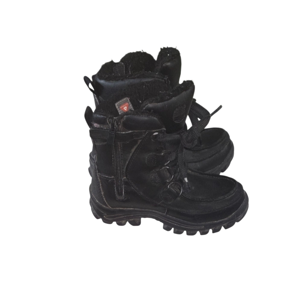 Timberland Kids Toddler 9.5 Black Side Zip Up Winter Boots Unisex — image 2 of 8